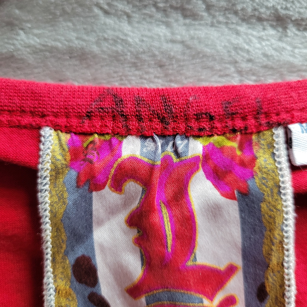L.A.M.B. Red Muscle Tee with Gold Lamb Graphic - Picture 4 of 5